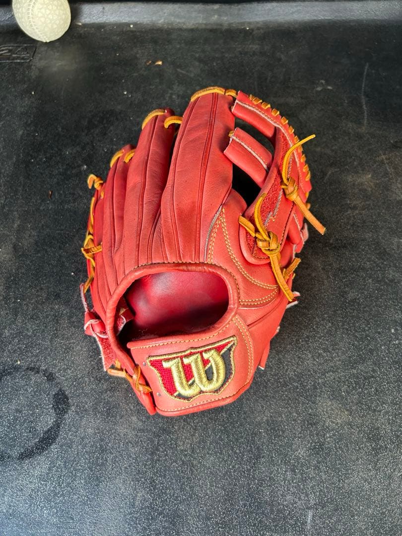 Wilson レッド 硬式グローブ　湯揉み済み