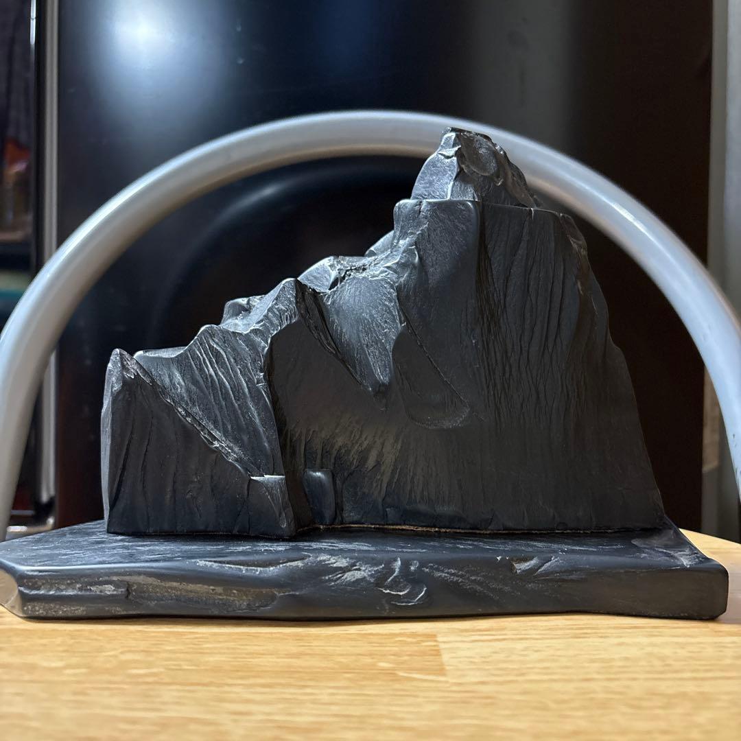 那智黒石 台座付 原石 鑑賞石 天然石 約3.3kg