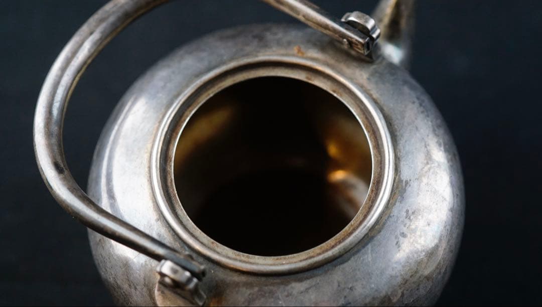 純銀製　湯沸し　銀瓶　煎茶道具　古美術