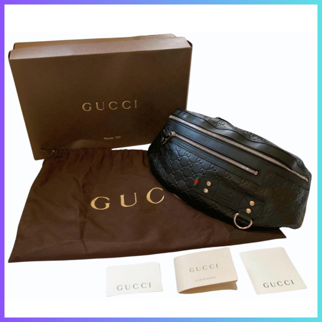 Aliyさま専用　GUCCI グッチシマ レザー ボディバッグ 収納袋、箱付属