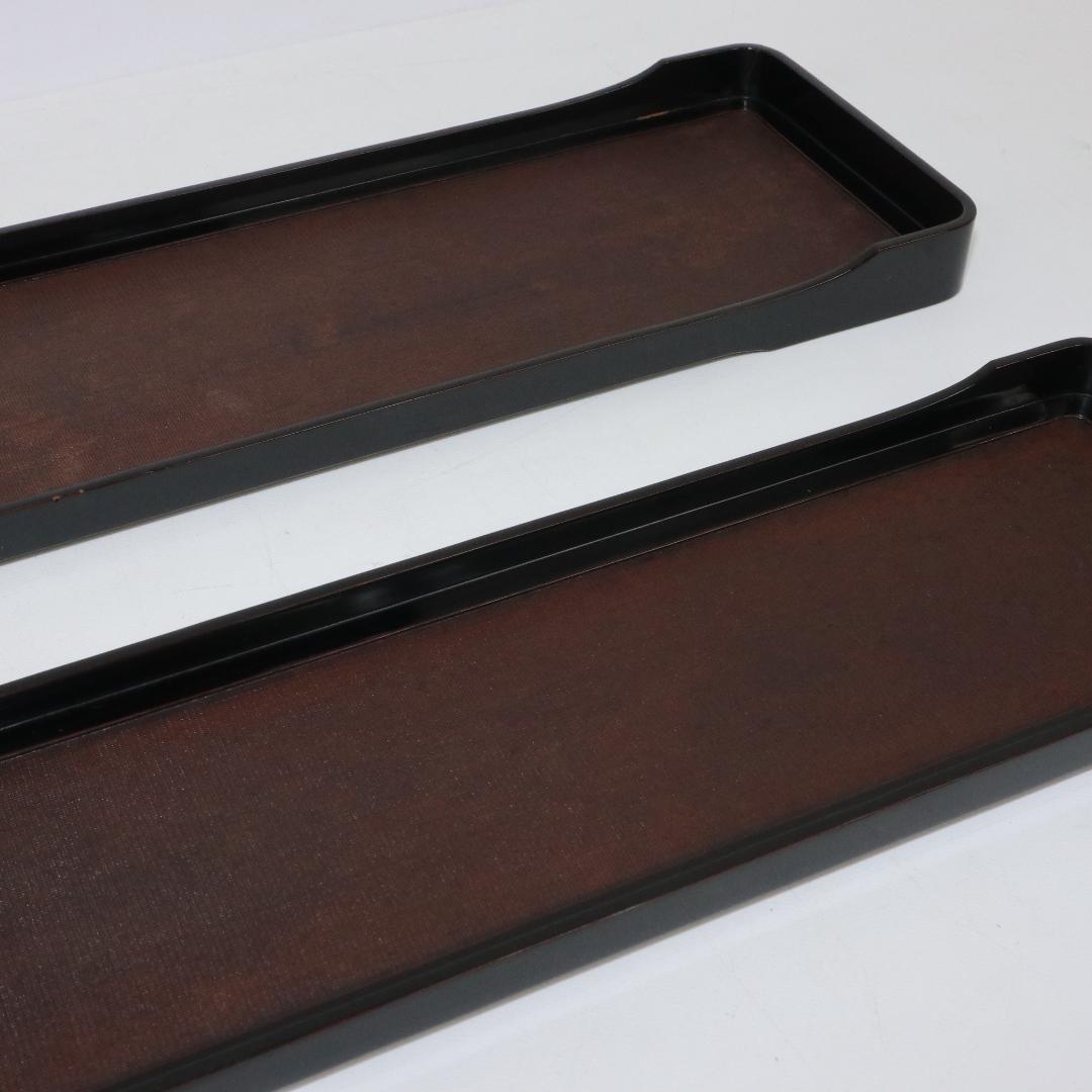 一文字盆 煎茶盆 長盆 角盆 天然木 漆 布 綿