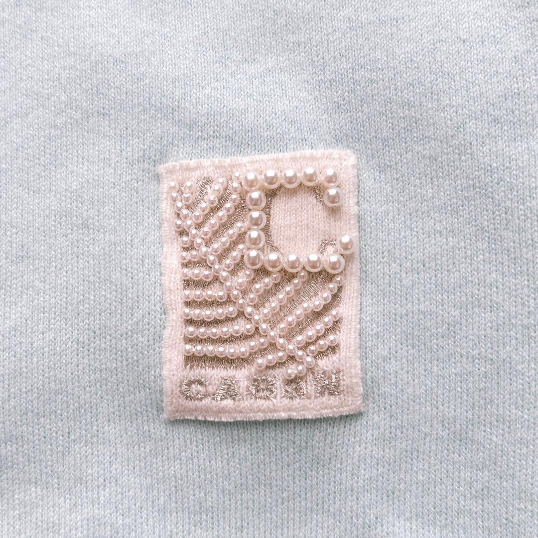 タグ付✨CaBAN コットンカシミヤ パールロゴポロカーディガン 完売色 現行