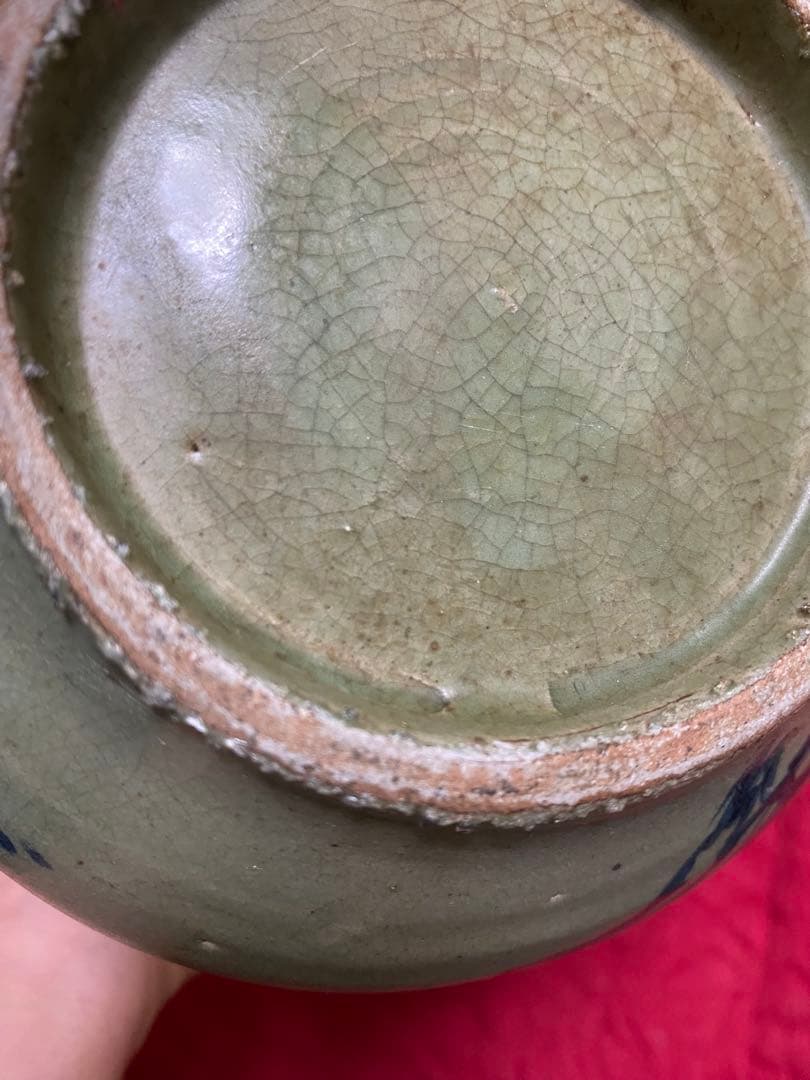 韓国　陶器製水差し 動物と竹の絵柄