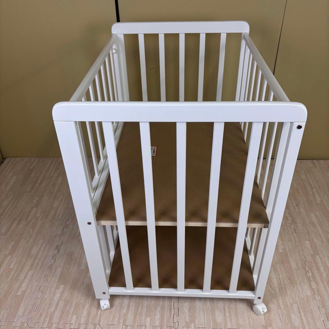 除菌清掃済　☆超美品☆　ミニベビーベッド　ホワイト