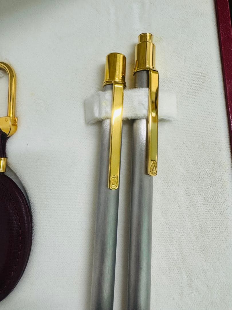 【希少·美品】must de Cartier ペンセット＆キーホルダー 箱付