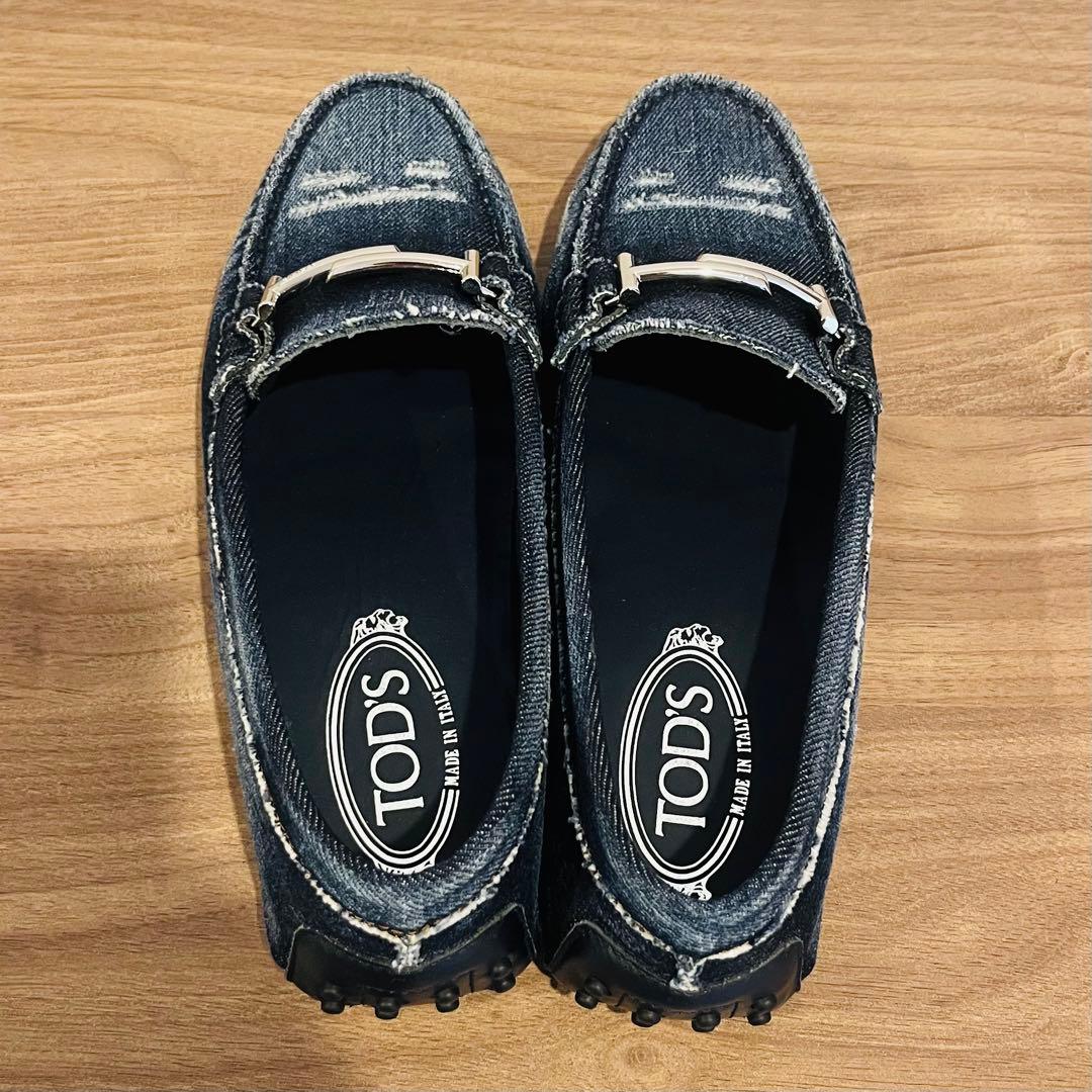 【極美品】TOD’S トッズ ビットローファー モカシン　デニム