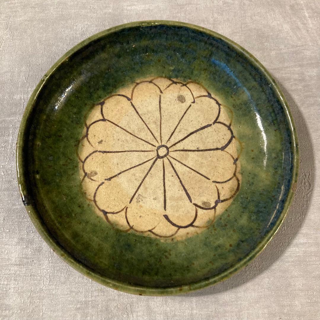 織部 菊柄 皿 6枚セット