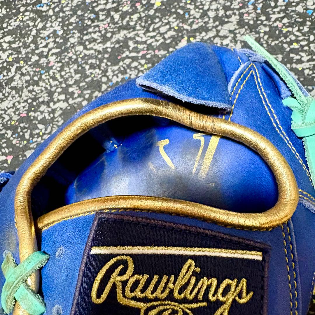 ローリングス ハイパーテック 軟式用 投手用 グローブ ブルー ゴールド 野球