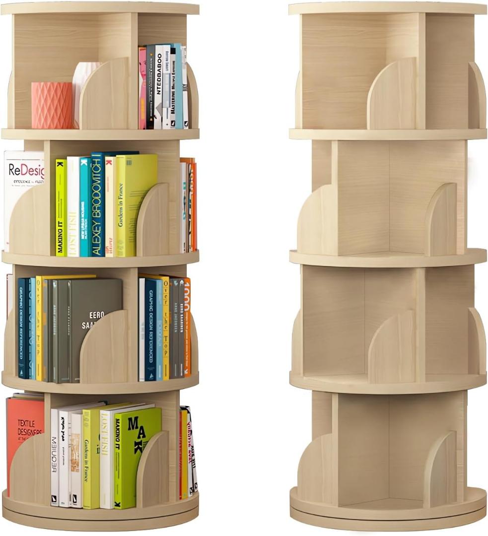 本棚 回転式本棚 大容量 直径46CM A4紙が入る高さ 漫画絵本棚