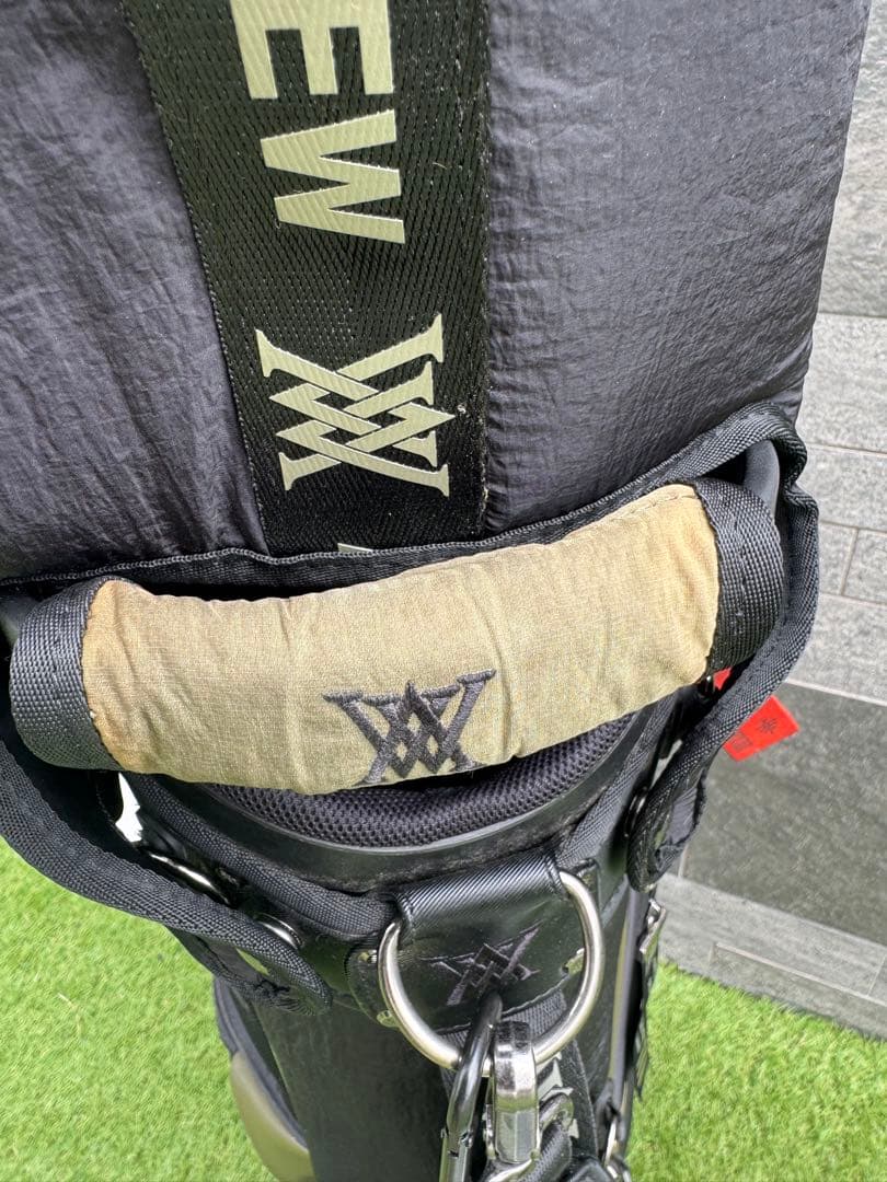 ANEW GOLF キャディバッグ ブラック/ カーキ　DRヘッドカバー付き
