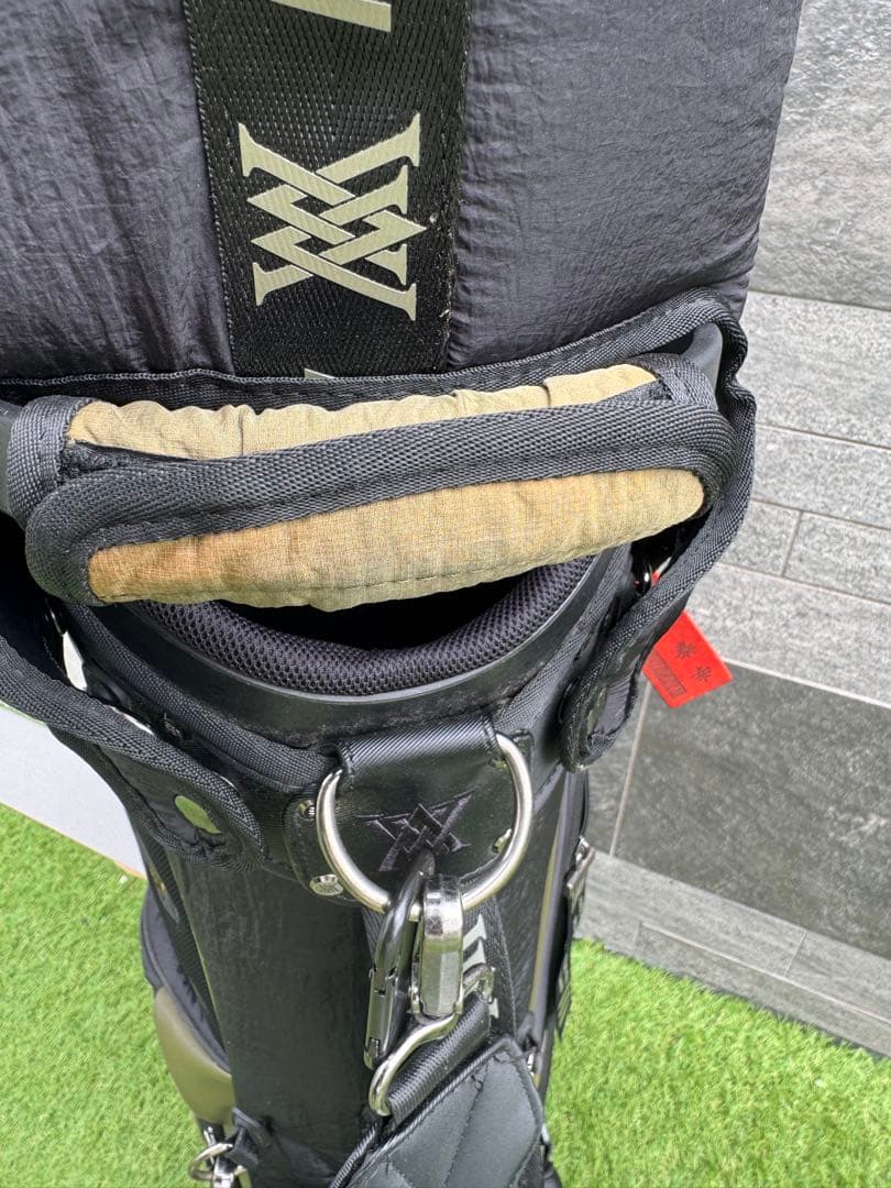 ANEW GOLF キャディバッグ ブラック/ カーキ　DRヘッドカバー付き