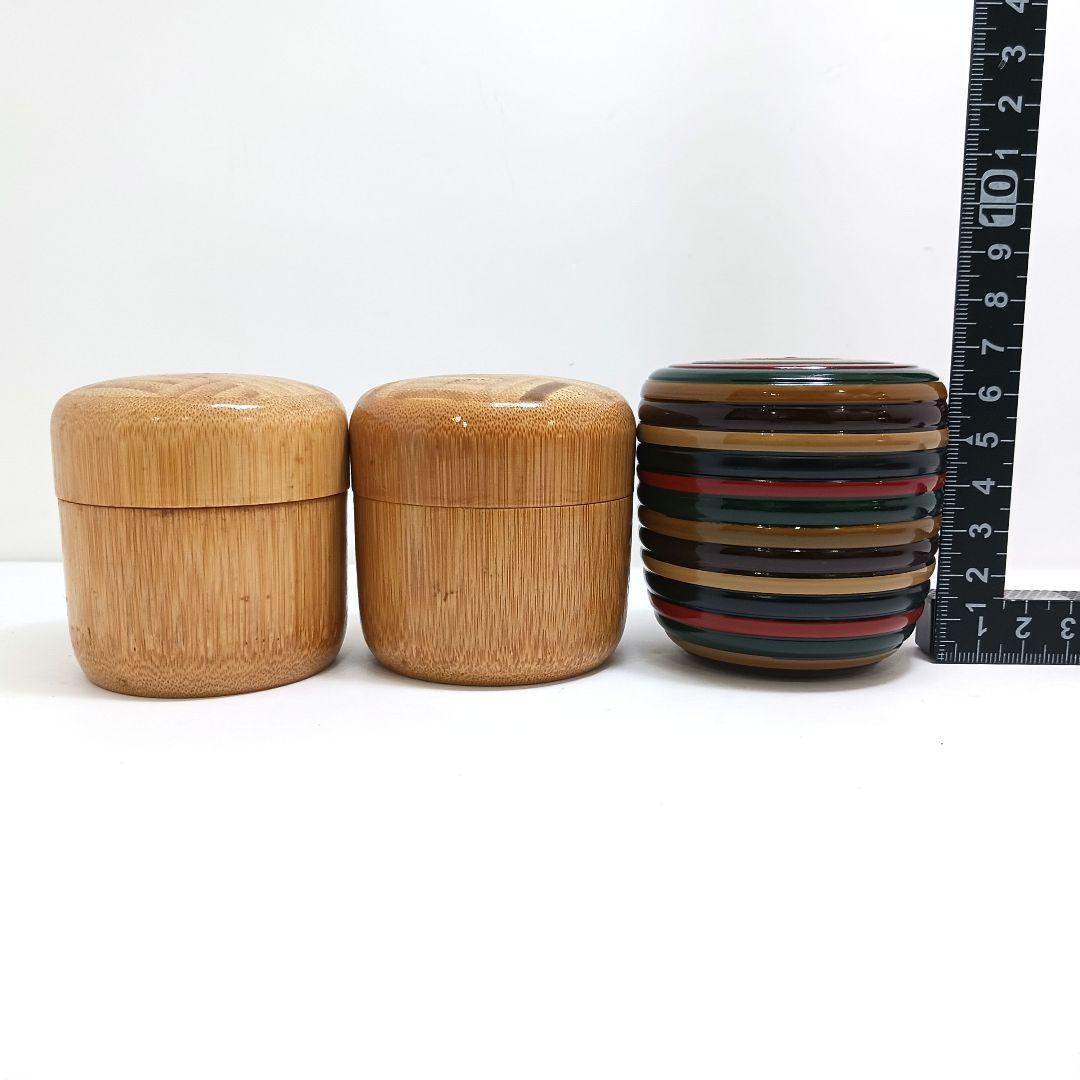 Y3122-102 茶道具 蒔絵 独楽塗 竹製等 棗6点セット 　ひ