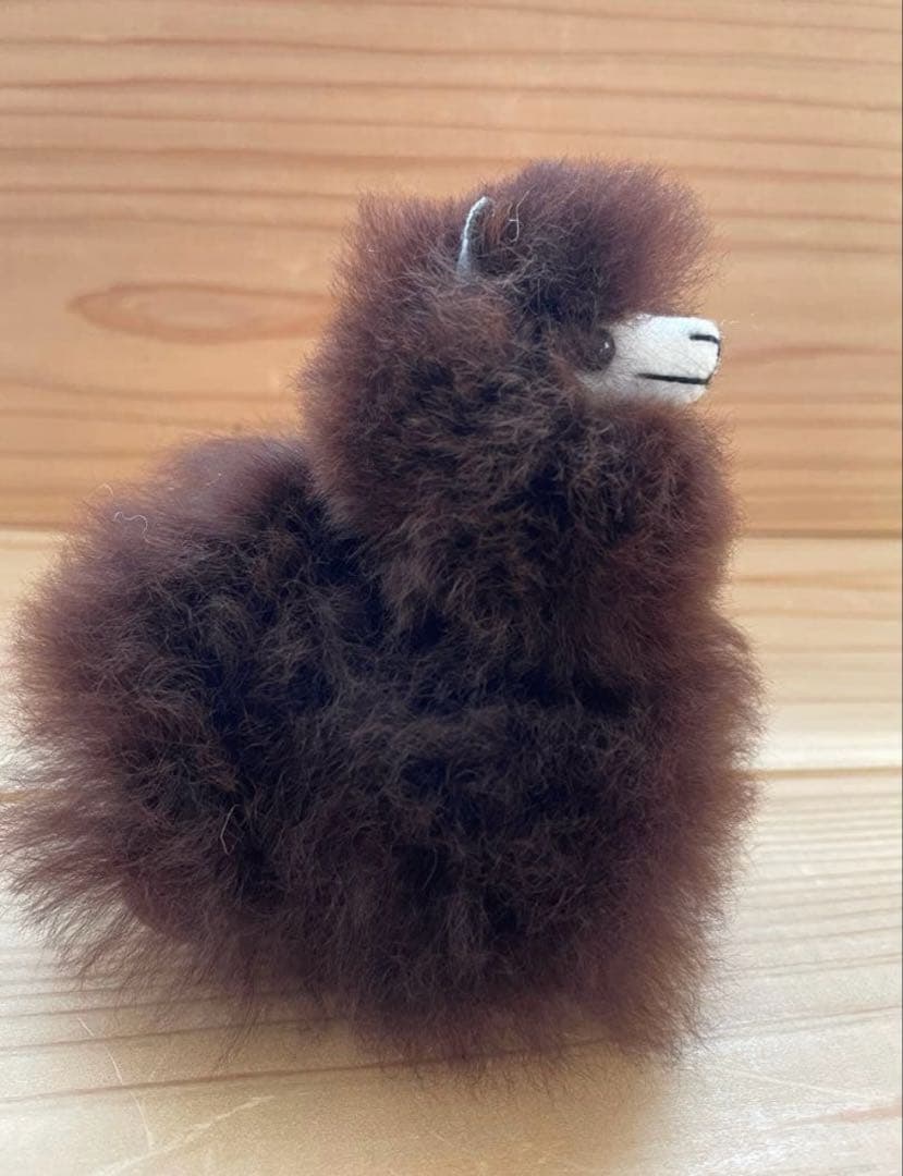 3点アルパカチャーム　バッグ用　キーホルダー 天然ベビーアルパカの毛皮