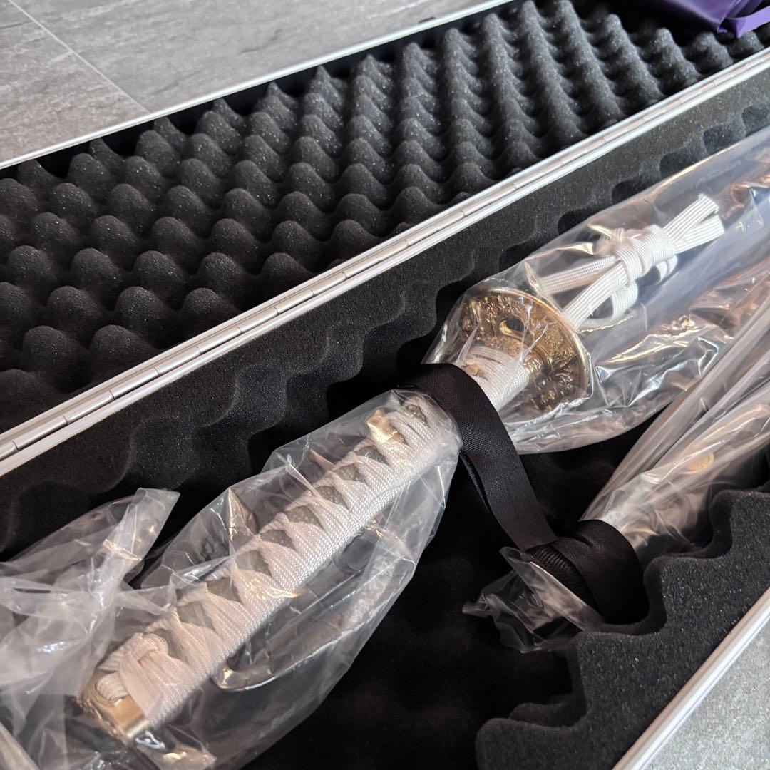 刀 レプリカ 徳川家 三葉葵 金色紋章付き 専用ケース付き 長刀 脇差 模造刀