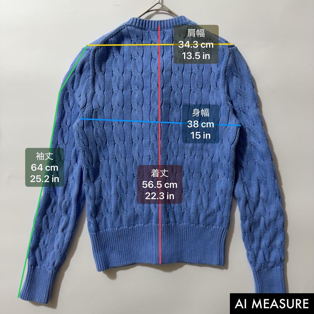 24年製✨ポロラルフローレン ケーブルニットコットンクルーネックカーディガン S