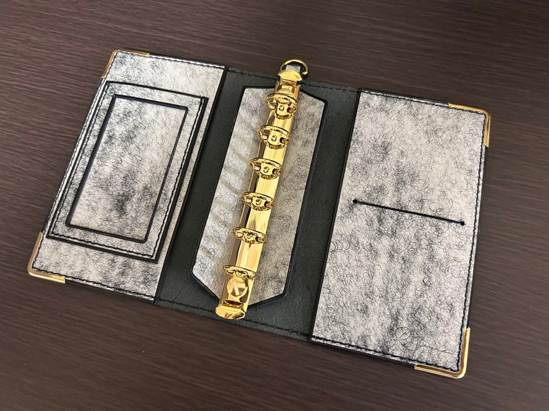 【ミニ6】　システム手帳　イタリアンレザー　マルゴーフォグ　ハンドメイド