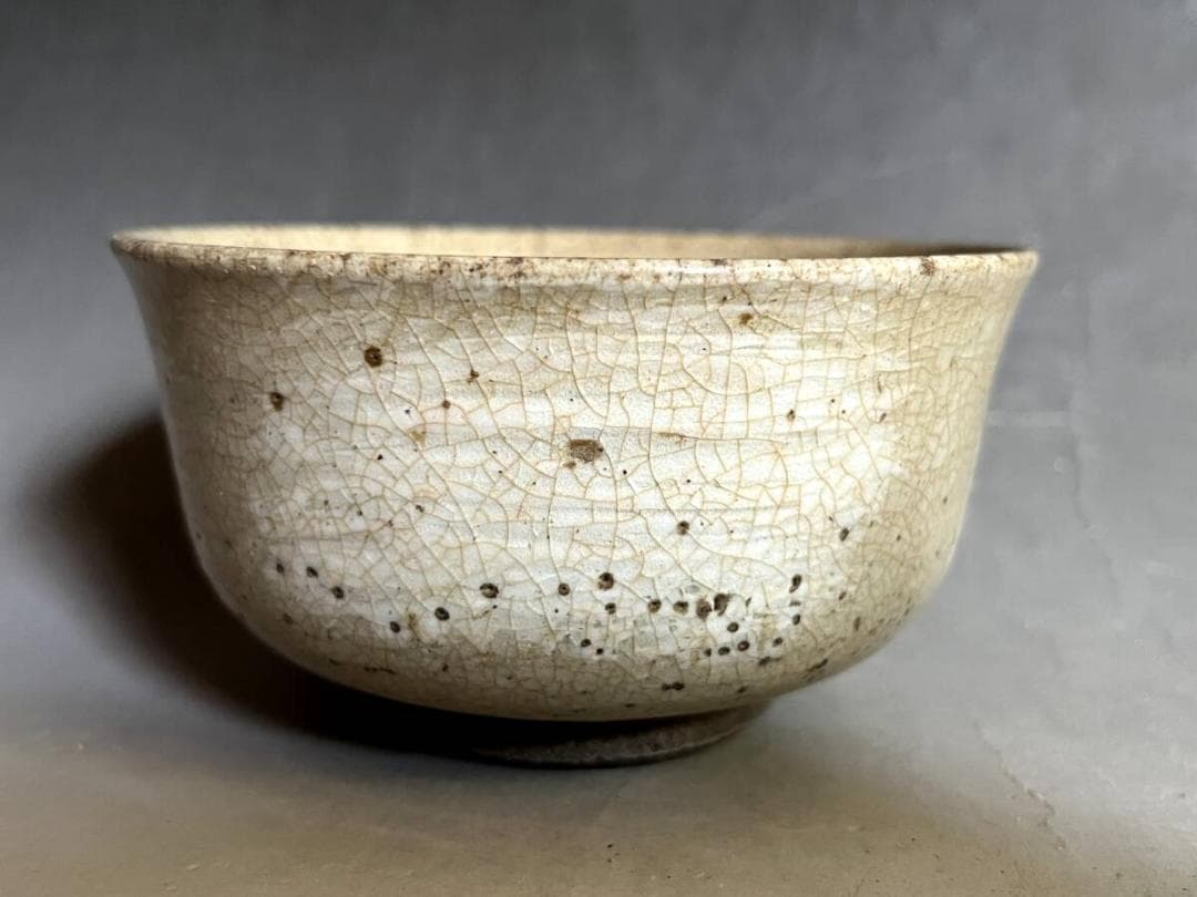 茶碗■古刷毛目 時代物碗 ぐい呑み 白釉 古いお茶道具 古美術 時代物 骨董品■