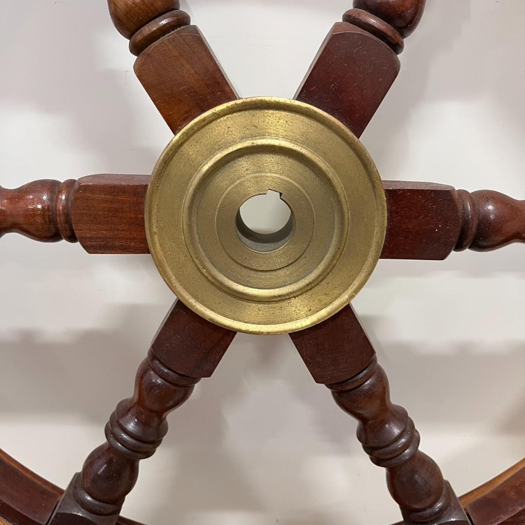 K◆木製 船舵 アンティーク 舵輪 ハンドル インテリア オブジェ