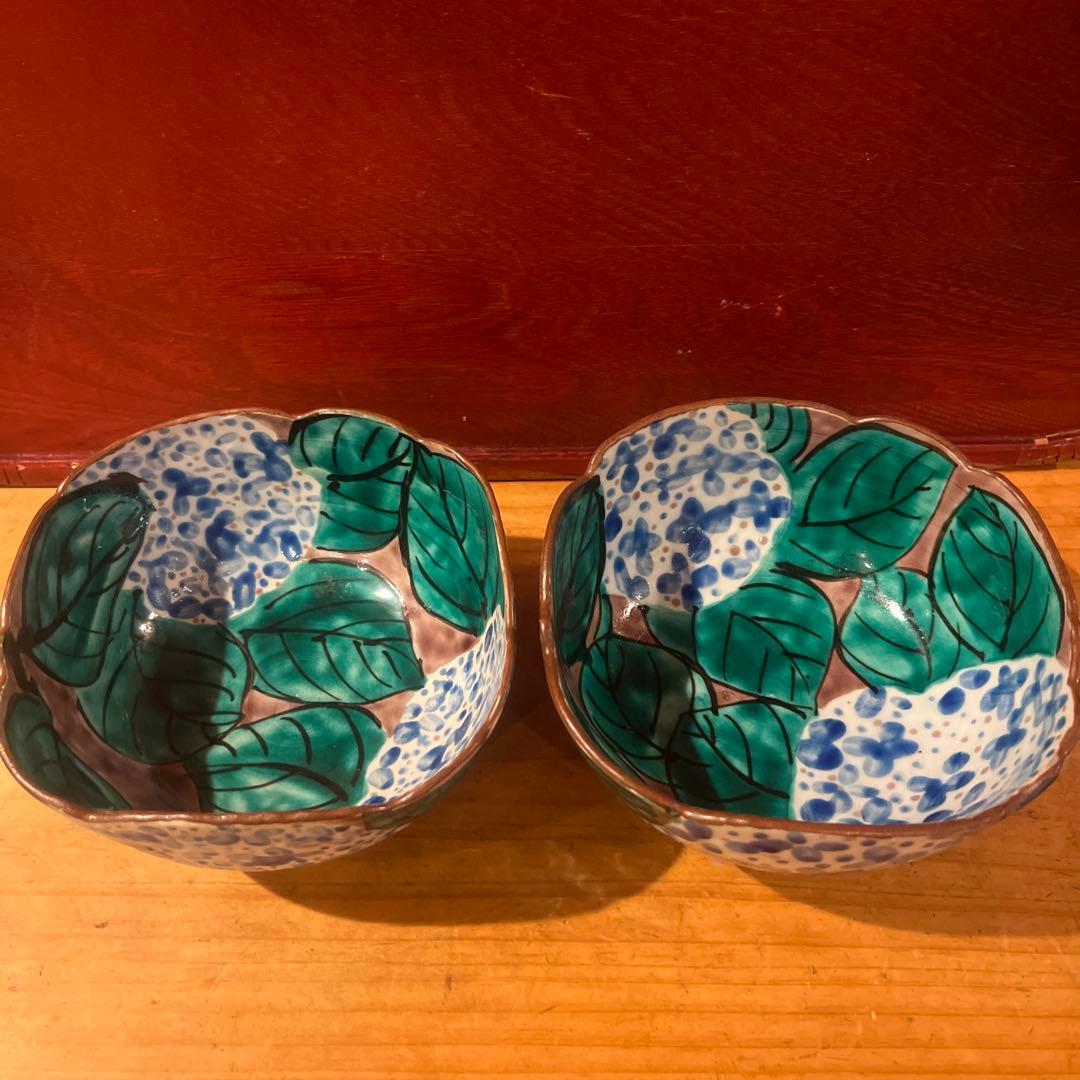 正木春蔵 紫陽花文鉢10客 共箱無し