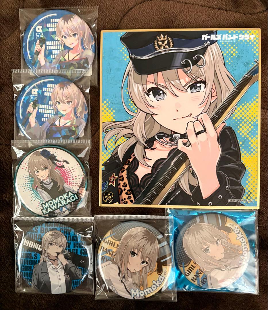 HMV限定　ガールズバンドクライ 爆ぜて咲く　ミニ色紙 河原木桃香 缶バッジ