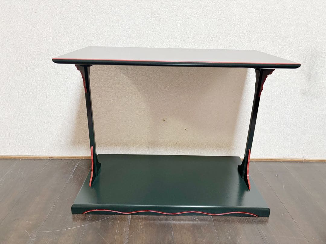 ほぼ未使用 茶道具 小林幸斎作 宗旦好写 青漆爪紅 及台子 組み立式 茶道 紙箱