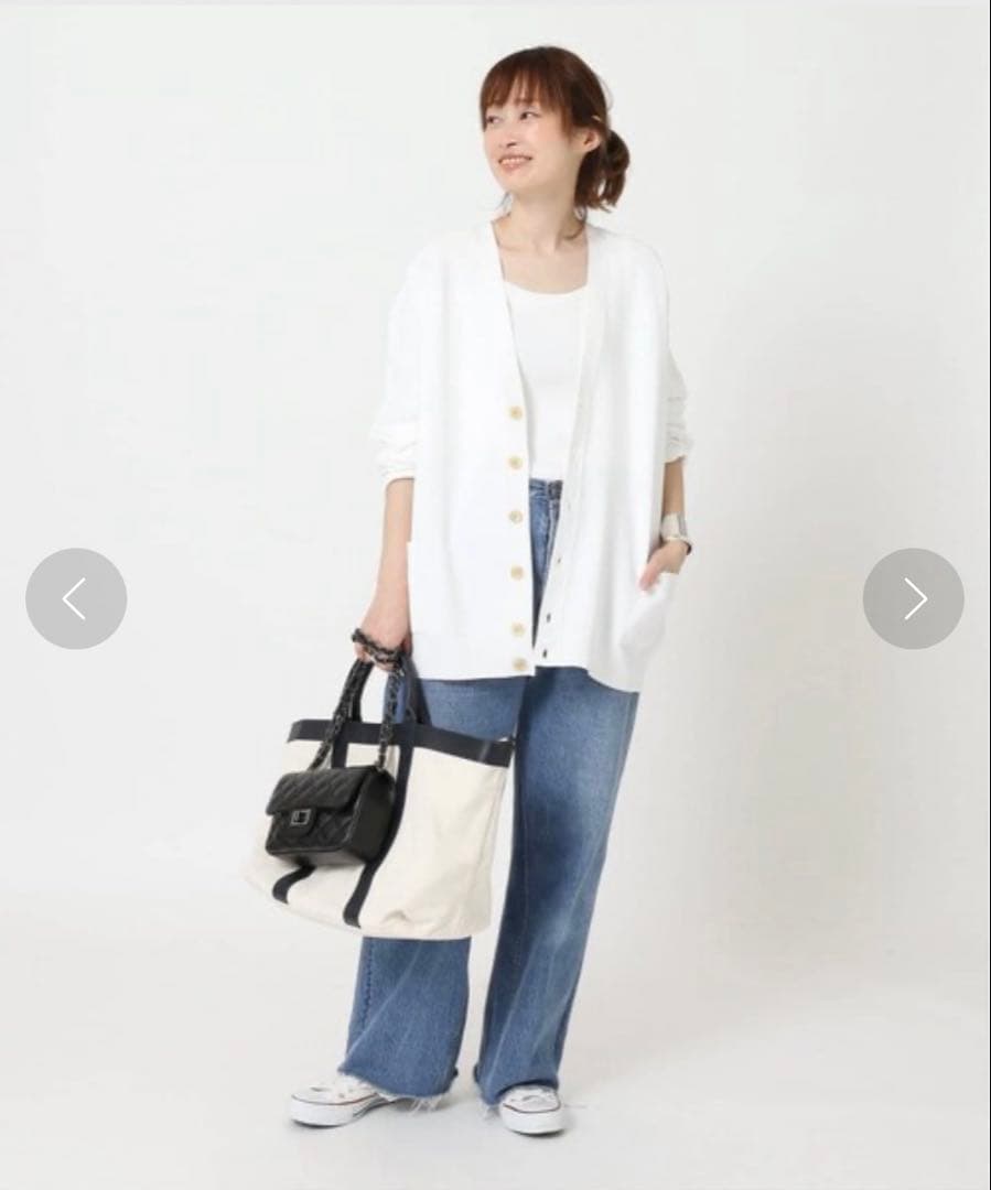 MADISONBLUE ホワイト ビックシルエット カーディガン
