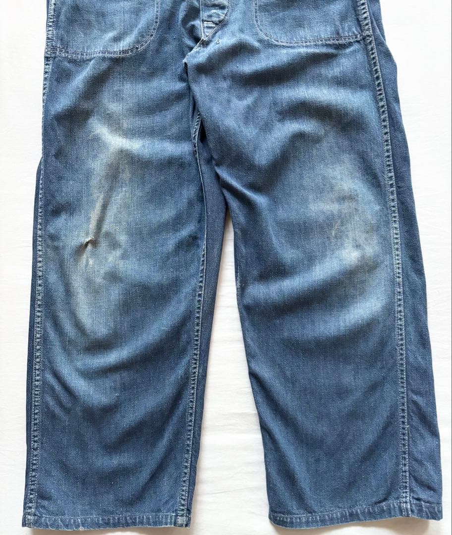 40's 希少 ビンテージ ミリタリー オーバーオール 月桂榭 色落ち 赤ミミ