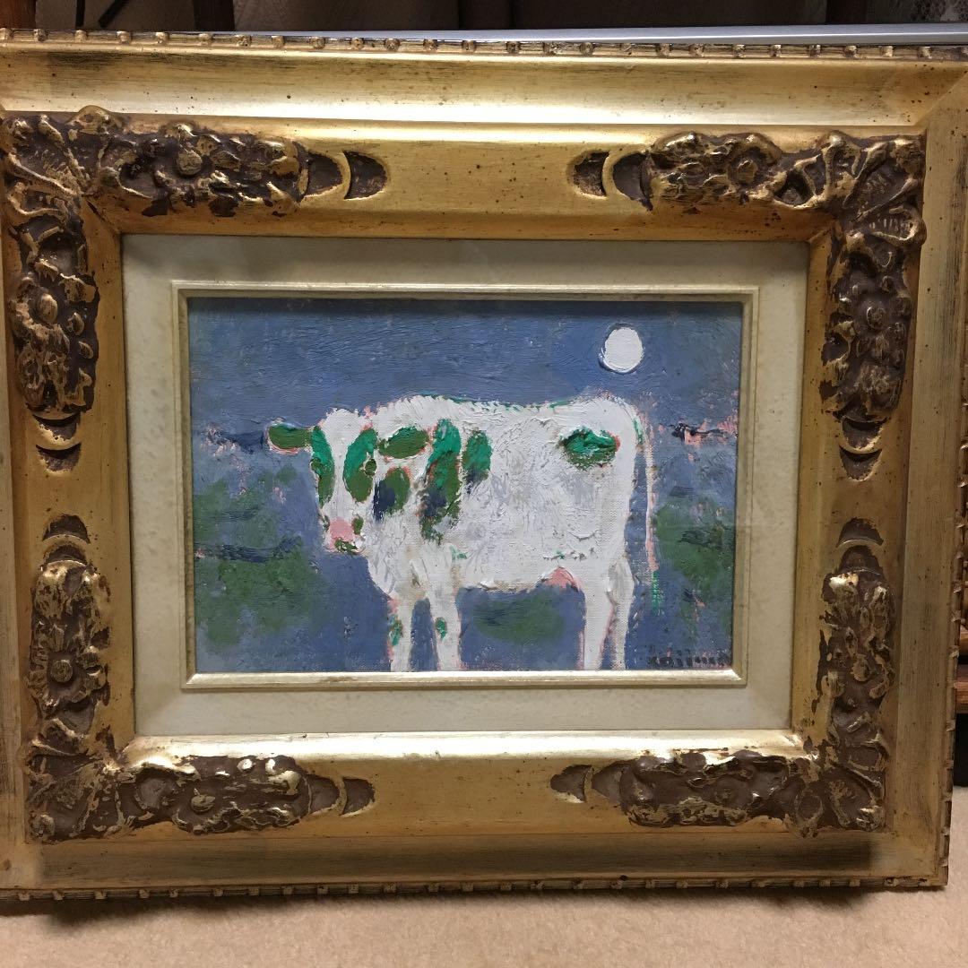 小島真佐吉 月夜 油絵 額入り