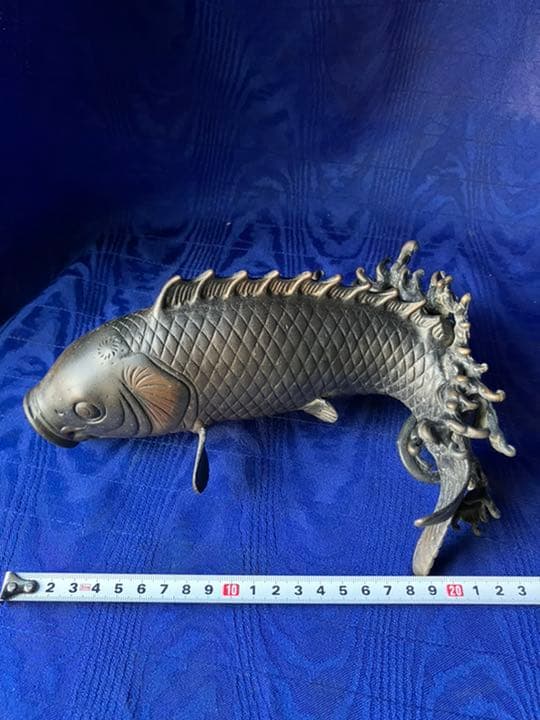 高岡銅器　鯉　コイ　花瓶　一輪挿し