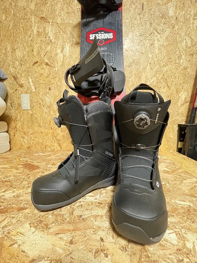 SESSIONSスノーボードとSALOMONブーツセット