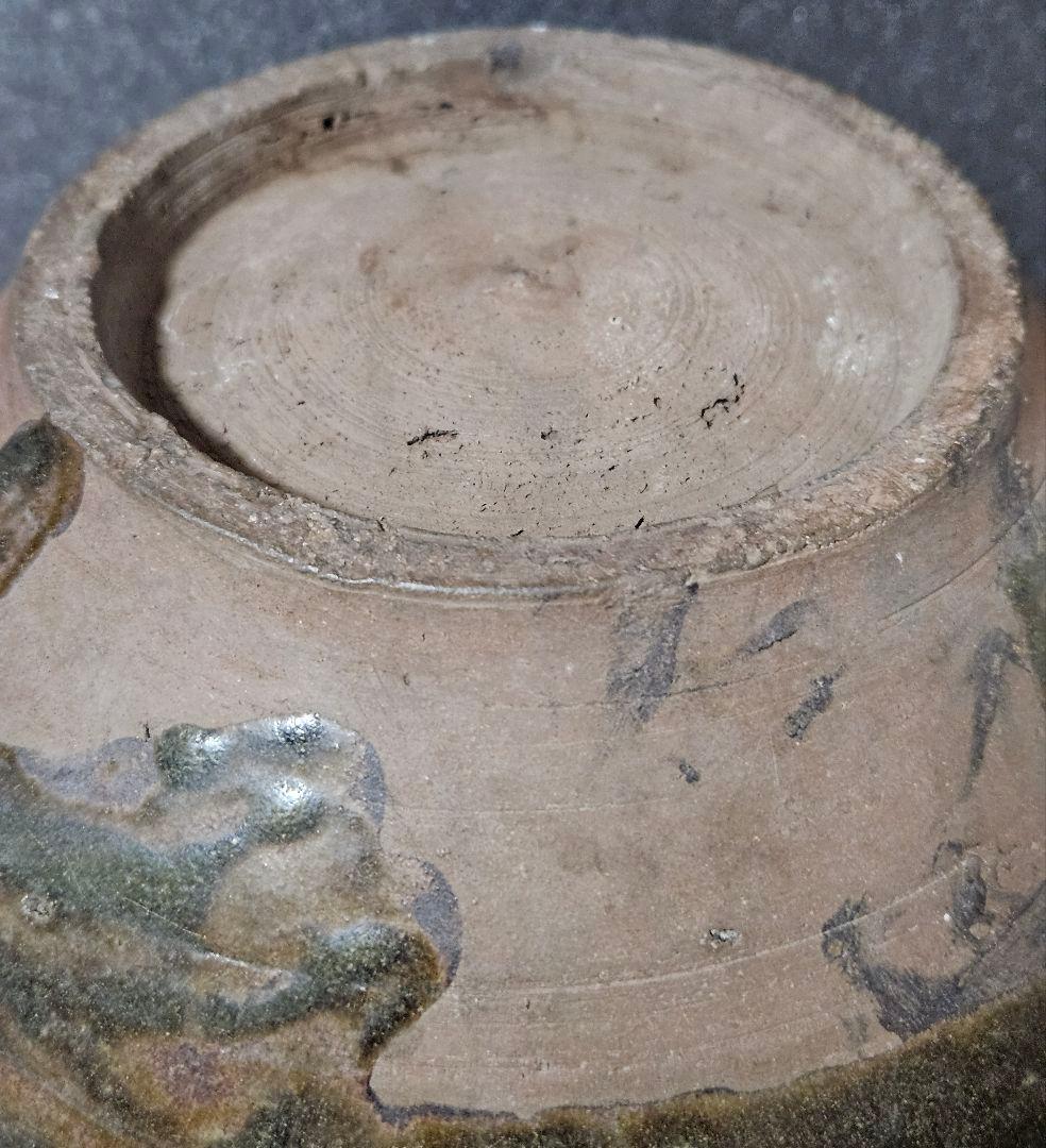 中国古美術　中国古陶磁器　明代　明朝 磁州窯　黒釉　四耳壺　高さ19.5cm