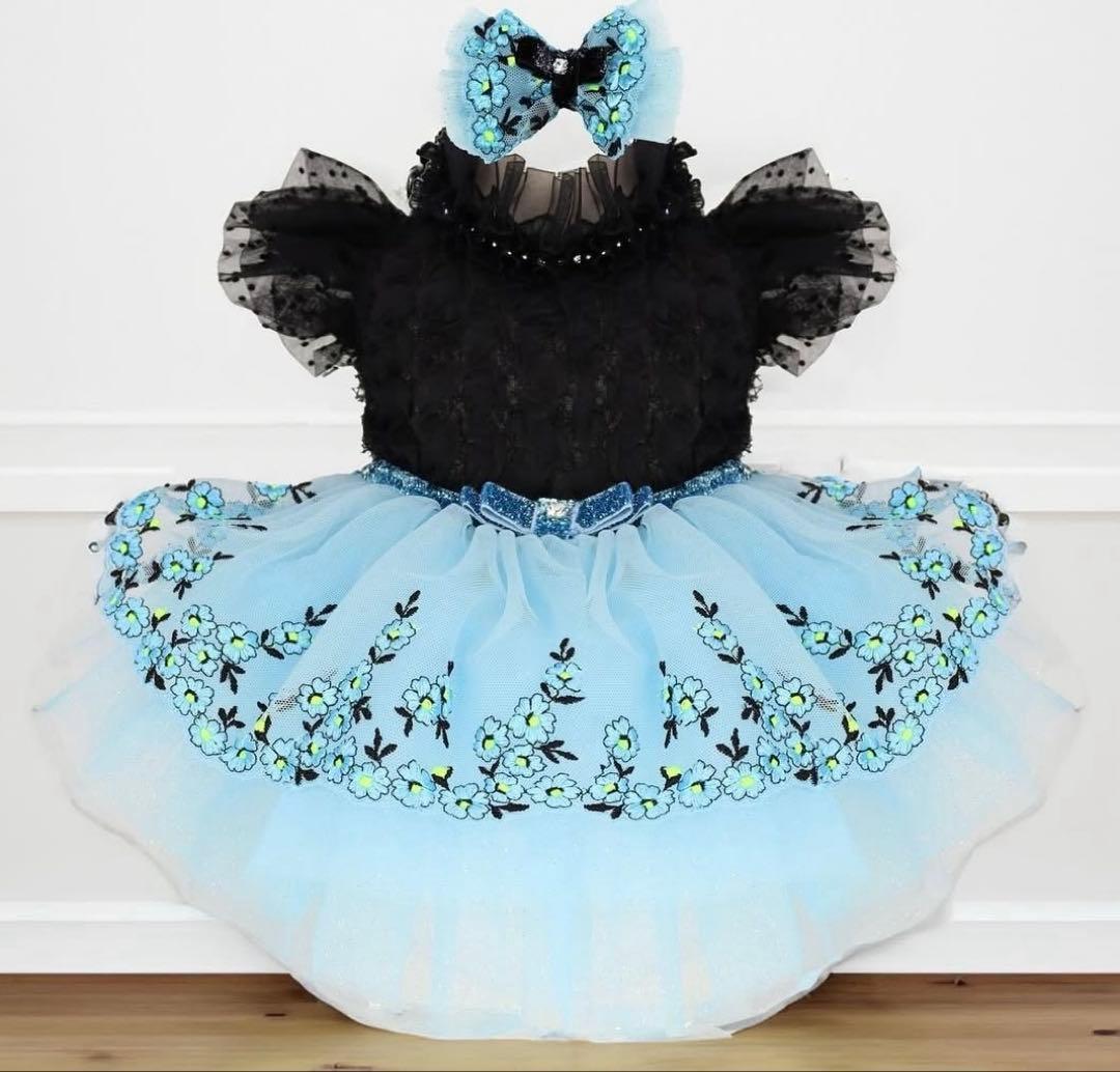 リュクスバーディLuxe birdieシルエットワンピバレッタセットブルー犬服