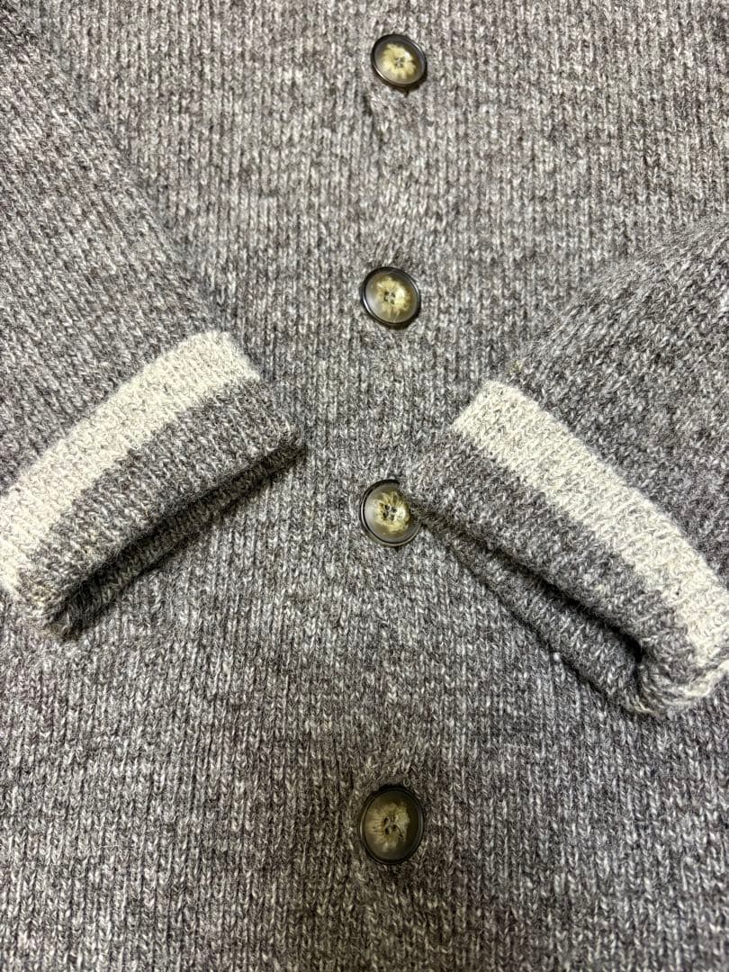 JAMIESON'S スコットランド製　グレー 襟付きカーディガン L