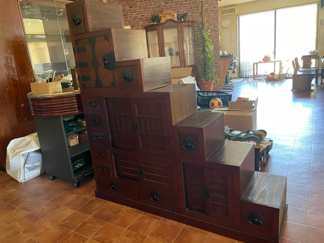 貴重!　大型　両面引出し　階段箪笥　七段　間仕切りにも