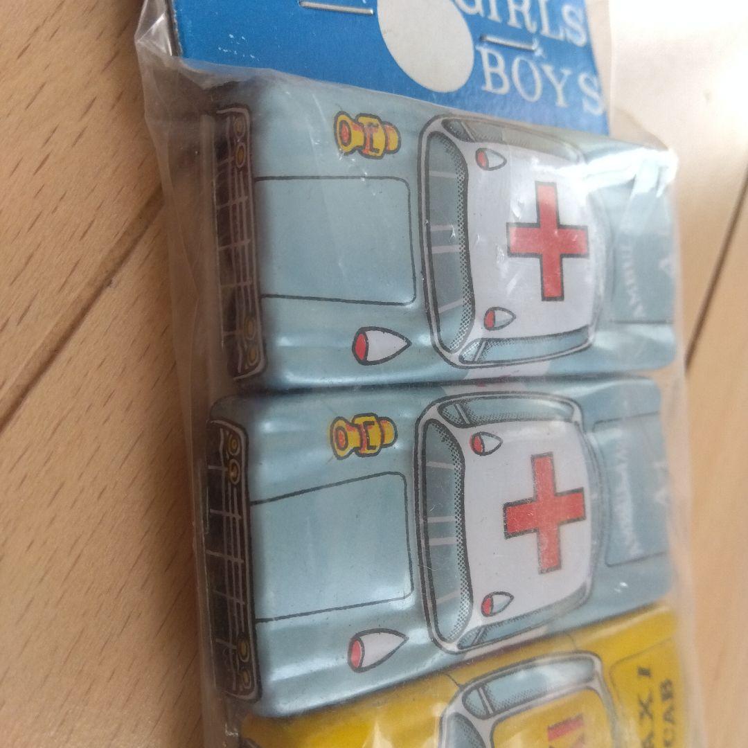 ミニカー（ブリキ）セット（救急車・タクシー・パトカー・消防車）