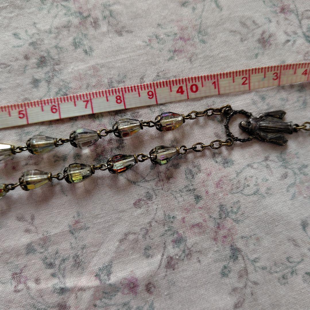 ルーペ付き　アンティークロザリオネックレス　匿名配送