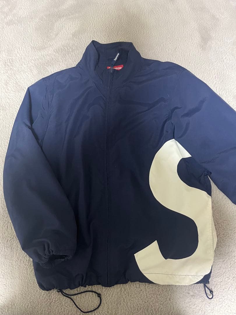 Supreme Sロゴ ナイロンジャケット M ネイビー