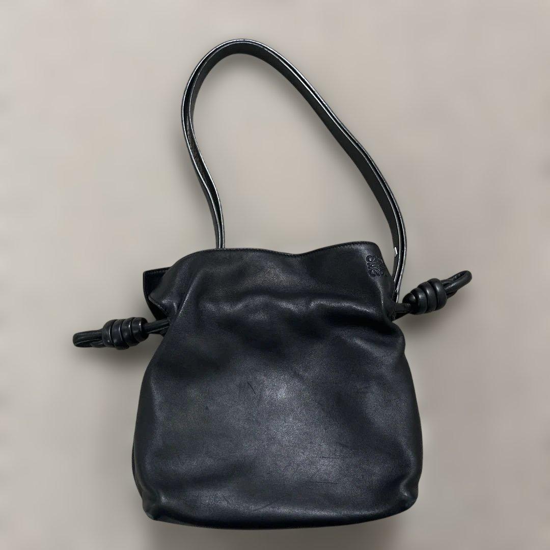 LOEWE フラメンコノットレザーショルダーバッグブラック　スモール