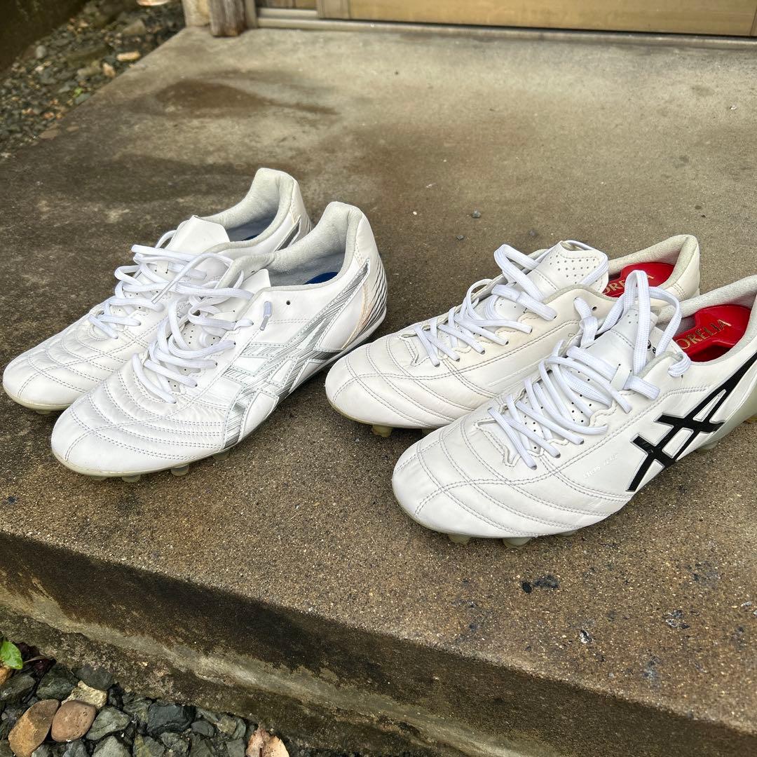 アシックス DS LIGHT ホワイト サッカーシューズ25.5センチ2足セット