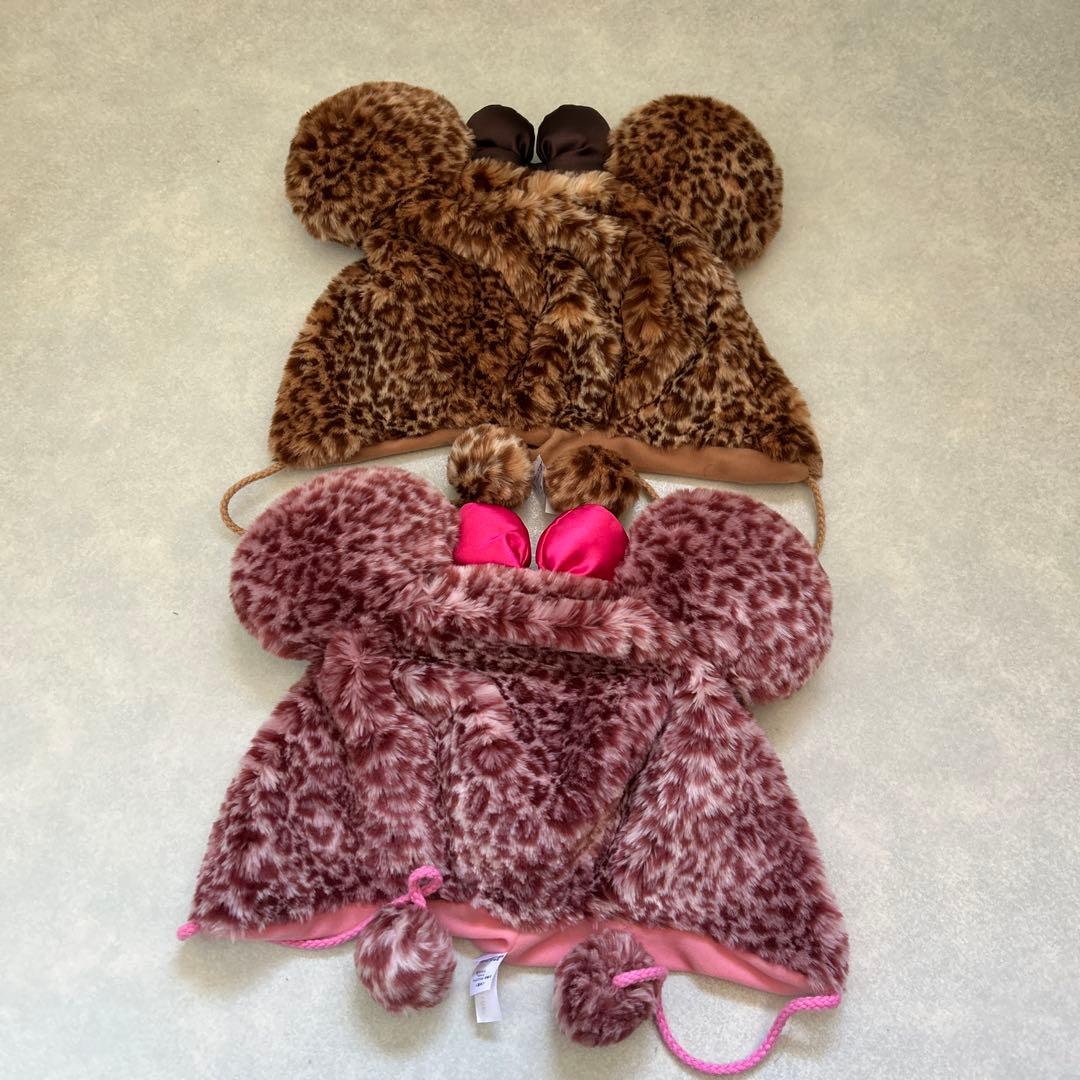 ディズニー　ヒョウ柄　ミニー　ファンキャップ　2個セット