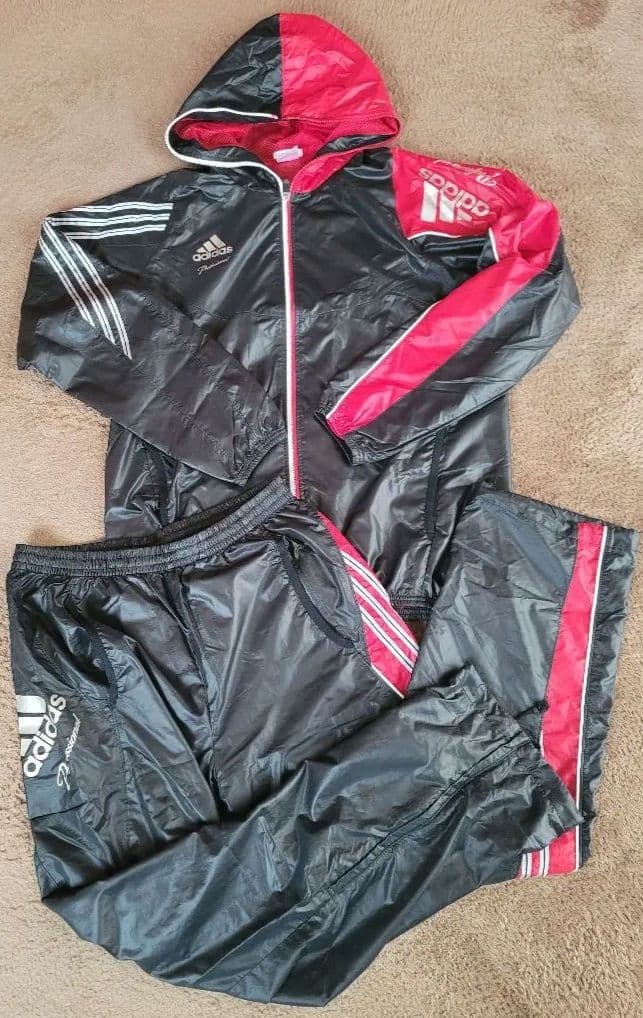 美品❗adidas Professional ジャケット パンツセット L黒/赤