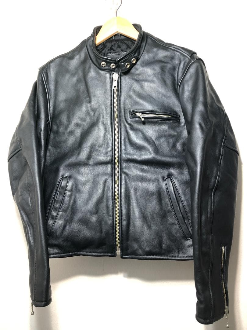 032050 Blue Cross レザー ジャケット 38 ブラック