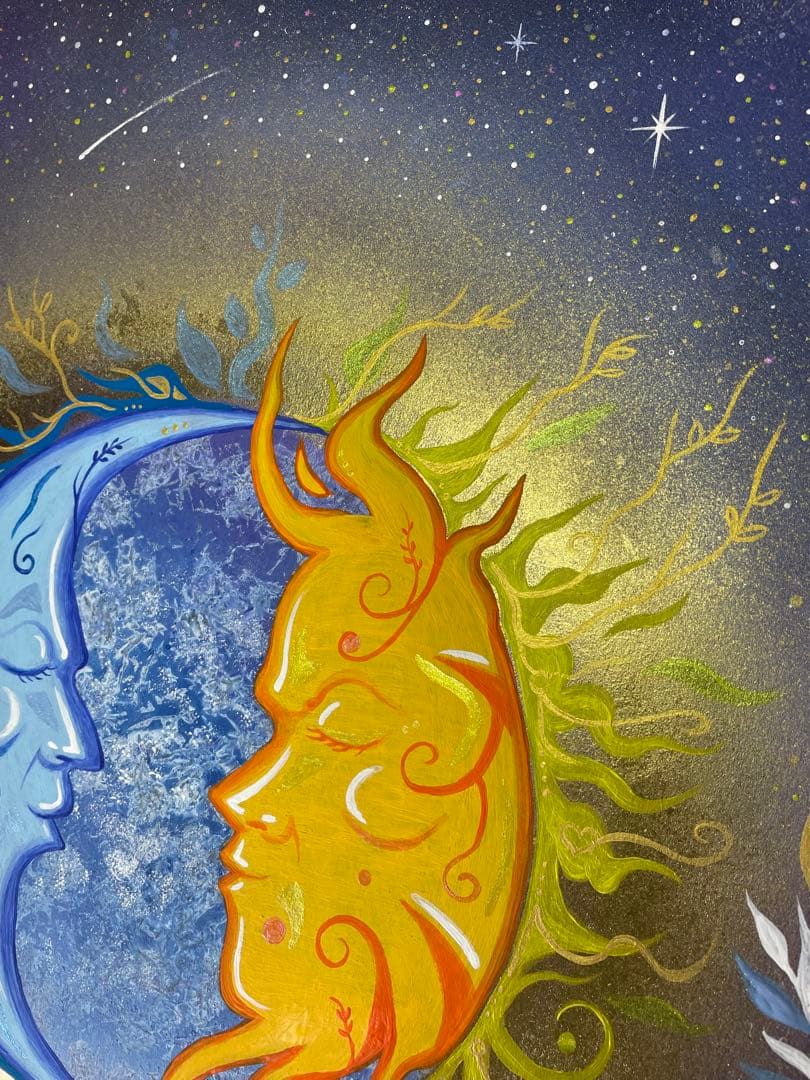 ありりん0703☆ 月と太陽 開運絵画 ヒーリングアート 龍ノツカイ