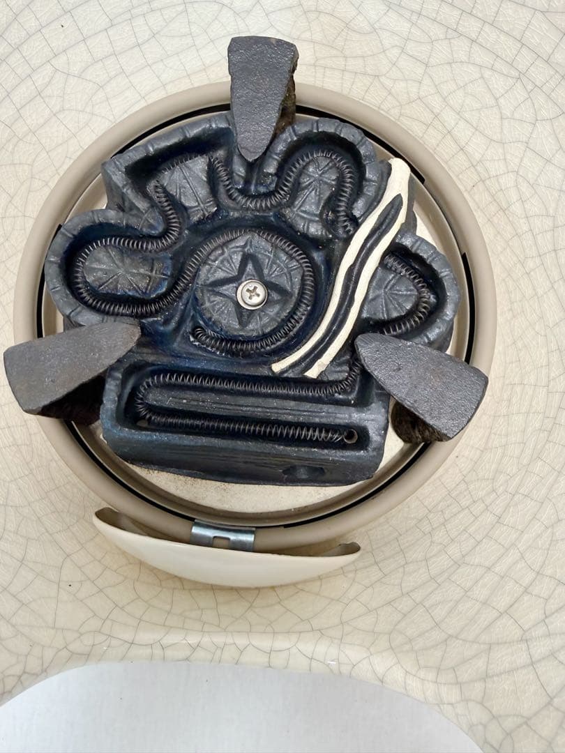 ほぼ未使用 茶道具 風炉型 電熱器 白さつま枇杷色紅鉢 野々田式 まえがわらけ箱