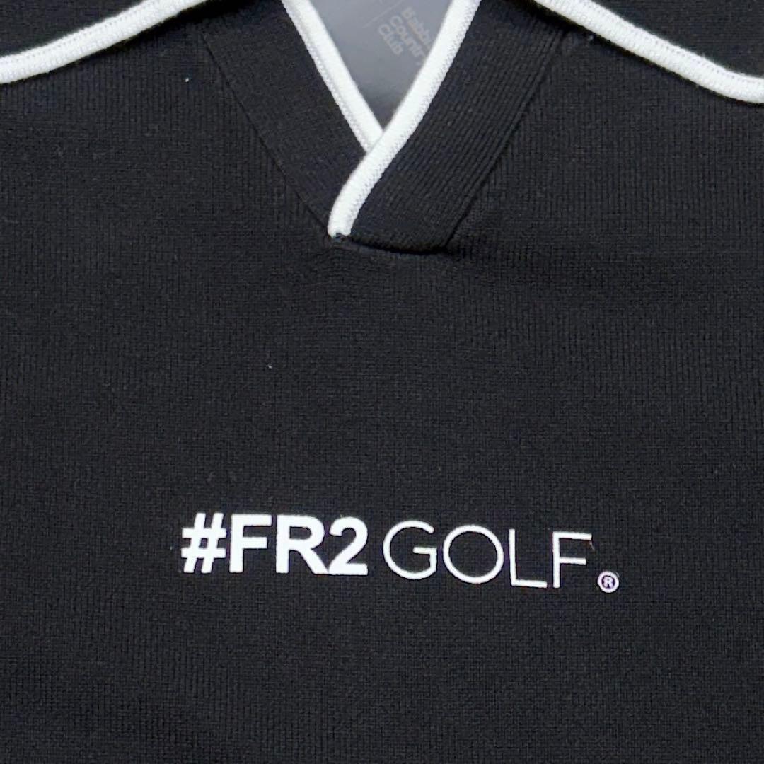 新品タグ付き！FR2 GOLF. ゴルフシャツ　黒　バックプリント　ロゴ　L