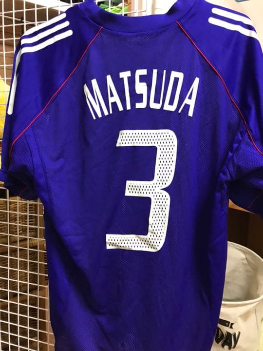 日韓W杯ロシア戦 松田直樹 adidas 日本代表 ユニフォームオーセンティック
