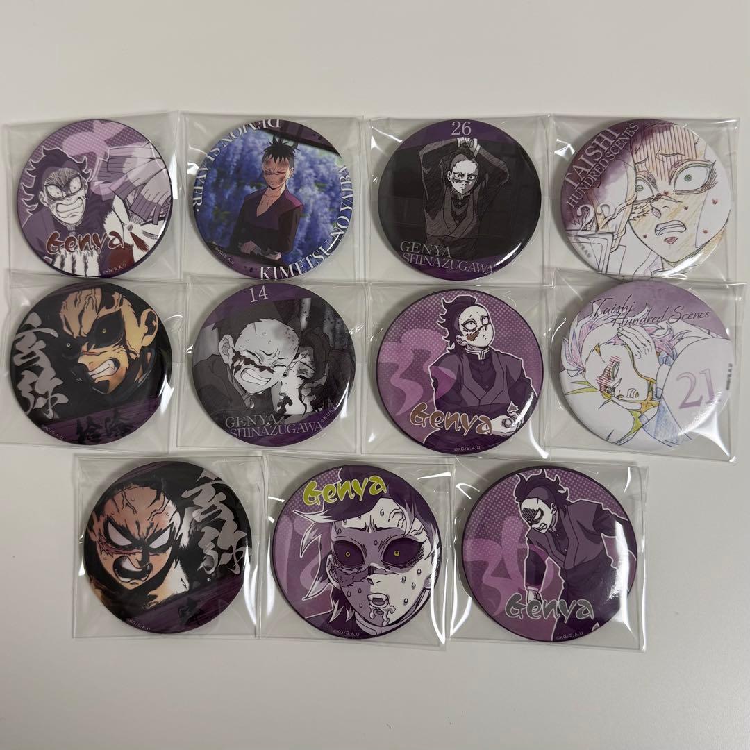 鬼滅の刃 隊士百景 不死川玄弥 エモーショナル缶バッジ 11点セット