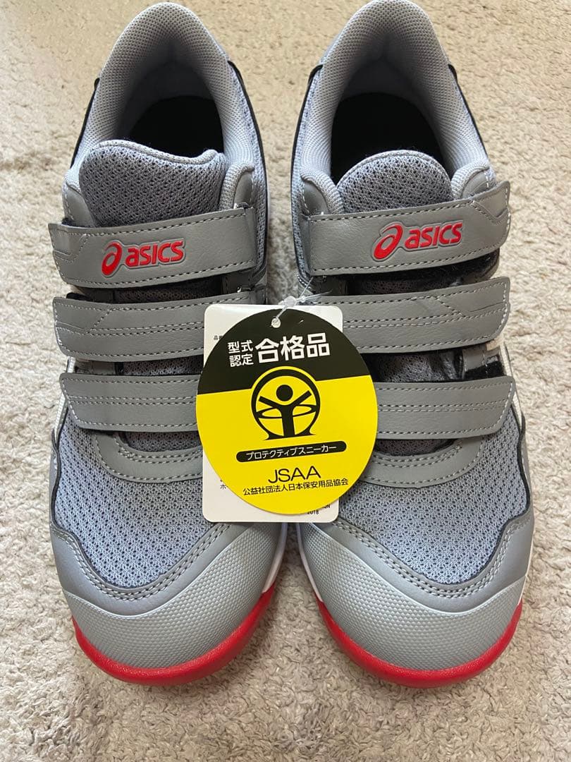 ASICS 安全靴 グレー/レッド JSAA合格品