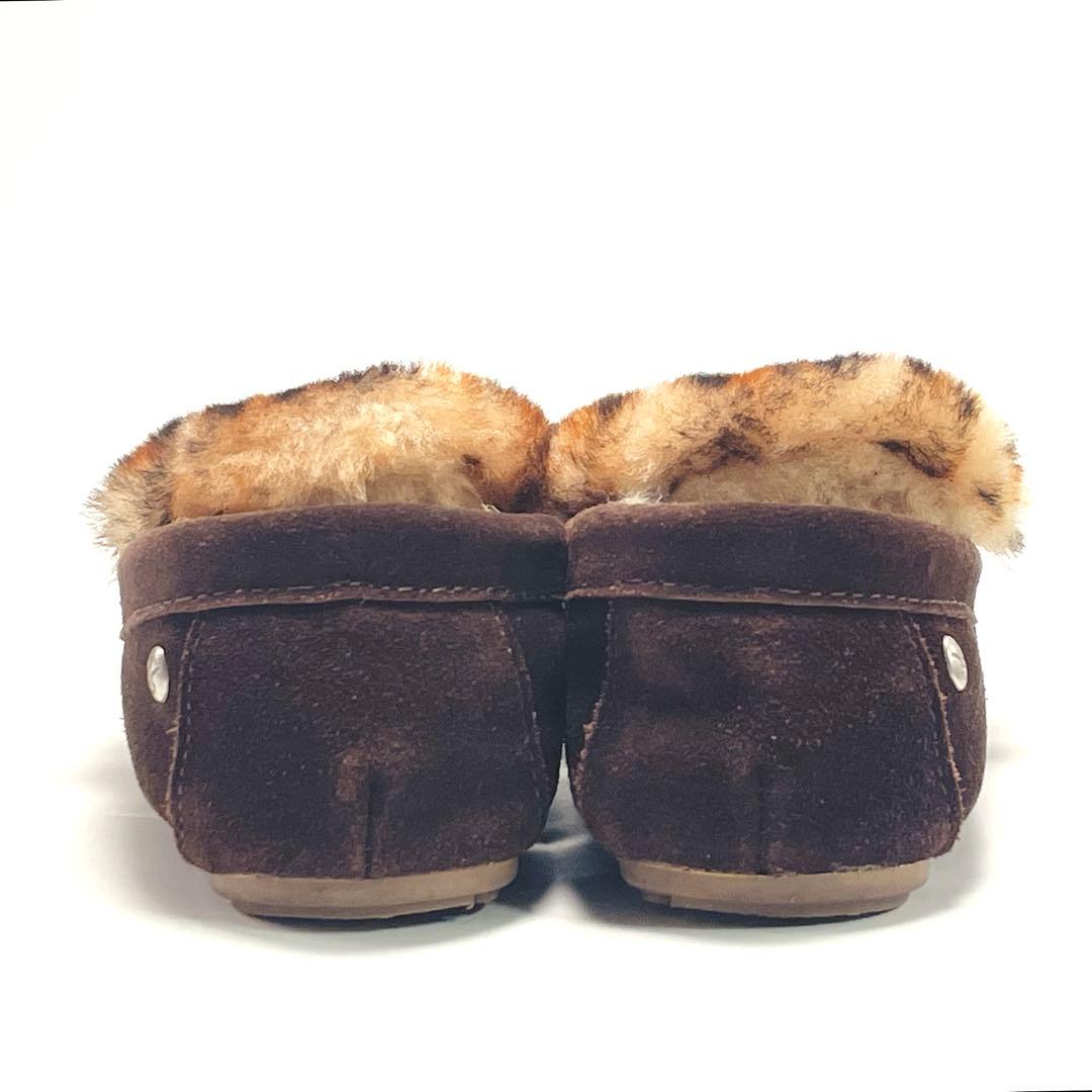 最終価格 別注 EMU エミュ レオパード ファー モカシン スリッポン