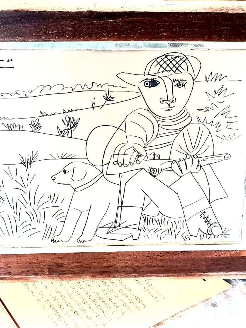 安心の本物保証。PABLOPICASSO作「狩人」ピカソ、純銀製、相続人承諾書